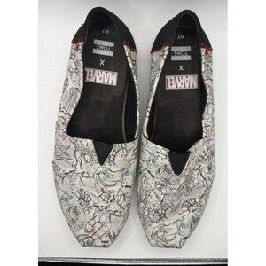 Toms x Marvel Women's Classic White Concept Art Print Shoes Womens Size 7